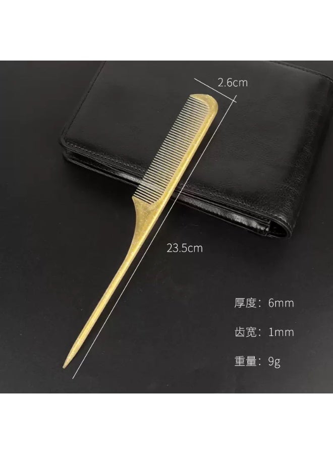 مجموعة أمشاط شعر احترافية للصالونات مكونة من 5 قطع، مجموعة فرش تصفيف شعر مقاومة للحرارة ومضادة للكهرباء الساكنة، أمشاط قص شعر الحلاق لجميع أنواع وتصفيفات الشعر، مجموعة أمشاط كلاسيكية ذهبية للجنسين (ذهبي) - Image 4